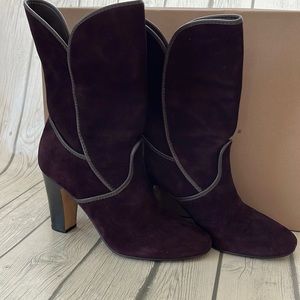 Rosegold Suede Hazel Boots in Plum Color Size 9